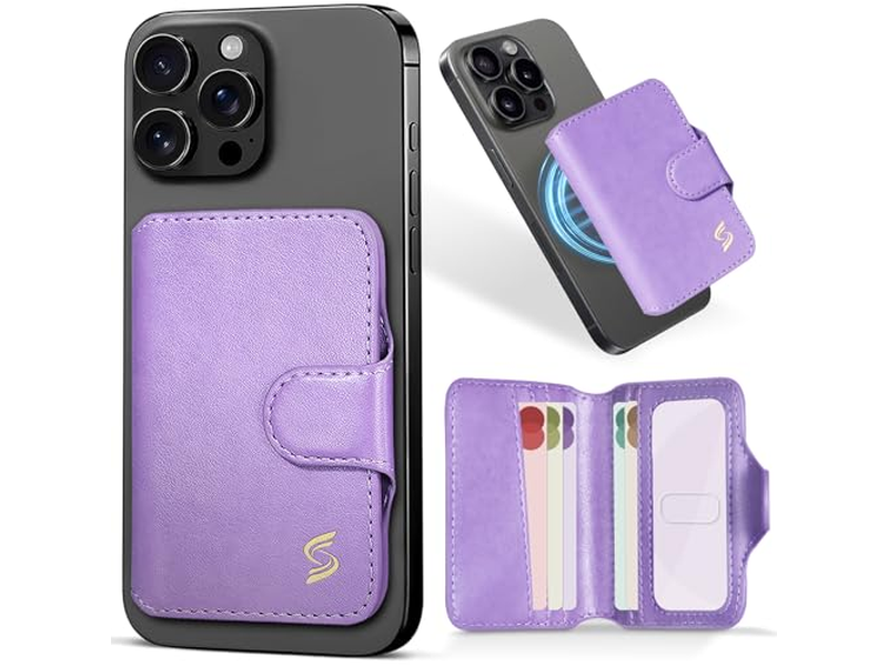 Portatarjetas magnético para billetera de teléfono con bloqueo RFID 5 ranuras para 7 Ca