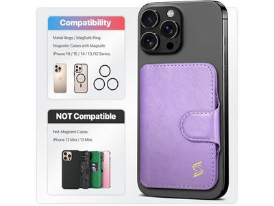 Portatarjetas magnético para billetera de teléfono con bloqueo RFID 5 ranuras para 7 Ca