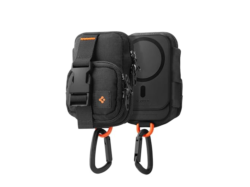 Organizador de bolsa magnética para almacenamiento de tarjetas y SSD con clip - Negro