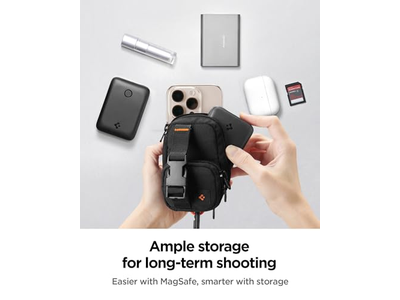 Organizador de bolsa magnética para almacenamiento de tarjetas y SSD con clip - Negro