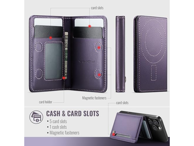 Tarjetero magnético con bloqueo RFID compatible con teléfonos MagSafe Pur