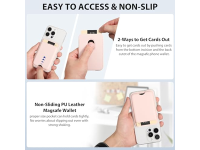 Cartera magnética compatible con MagSafe, paquete de 2 tarjeteros para iPhone