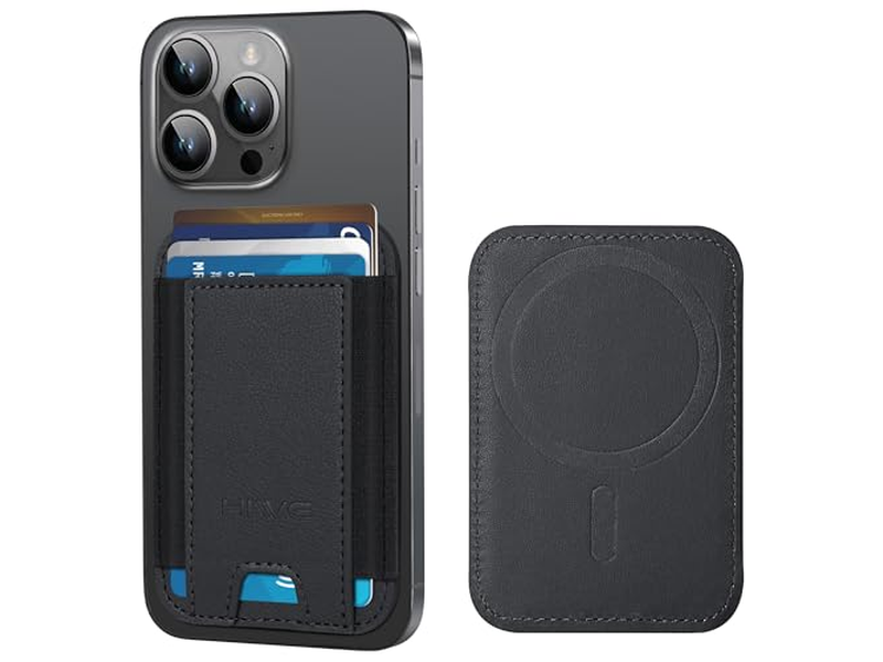 Cartera Magnética para iPhone 7 Tarjetero Cuero Minimalista RFID Bl