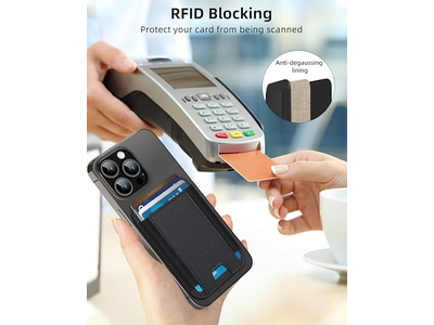 Cartera Magnética para iPhone 7 Tarjetero Cuero Minimalista RFID Bl