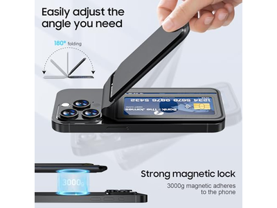 Cartera Magnética para iPhone Tarjetero de Cuero Ajustable Bloque RFID