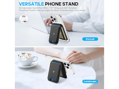 Cartera Magnética para MagSafe Cuero Genuino 6 Tarjeteros RFID Blo