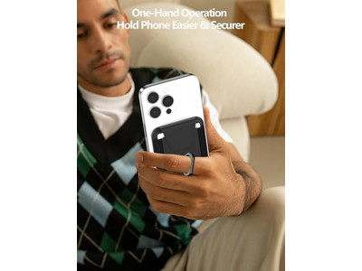 Cartera Magnética para Teléfono Porta 6 Tarjetas Bloqueo RFID Negro