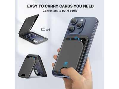 Cartera magnética para teléfono Tarjetero y soporte de cuero ajustables