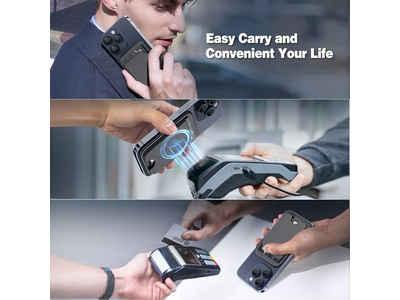 Cartera magnética para teléfono Tarjetero y soporte de cuero ajustables