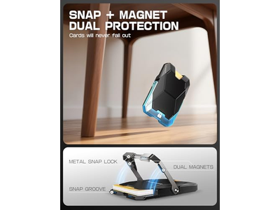 Soporte magnético tipo billetera para iPhone con bloqueo RFID y tarjetero