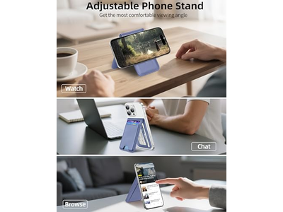 Soporte magnético para billetera con soporte ajustable Ventana de identificación Bloqueo RFID