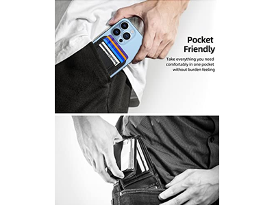 Cartera Magnética con 2 Ranuras para Tarjetas para iPhone Piel Vegana Negra