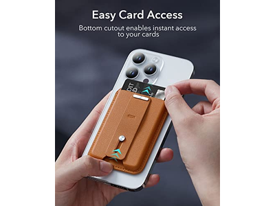 Cartera magnética con tarjetero para 3 tarjetas y presilla para el dedo Bro de cuero vegano