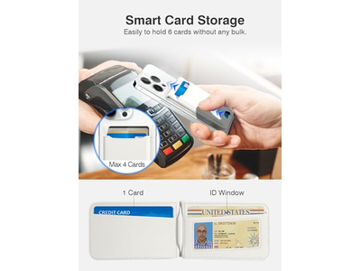 Cartera magnética con soporte ajustable para teléfono, bloqueo RFID para 6 coches