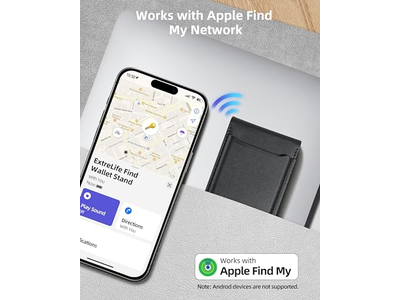 Cartera Magnética con Soporte Ajustable 3 Ranuras para Tarjetas Piel Vegana Bl