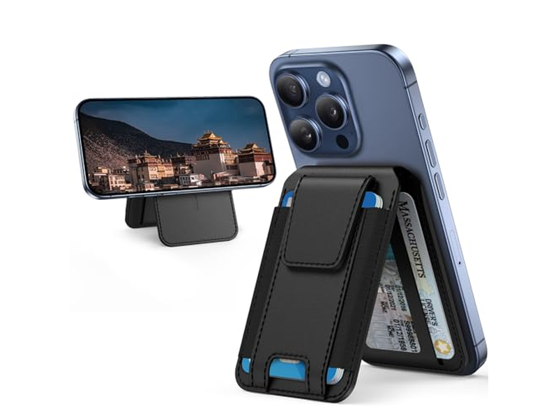 Cartera Magnética con Soporte Ajustable y Bloqueo RFID 3 Ranuras para Coche