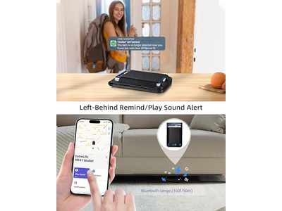 Cartera magnética con tarjetero Find My 8, bloqueo RFID, color negro