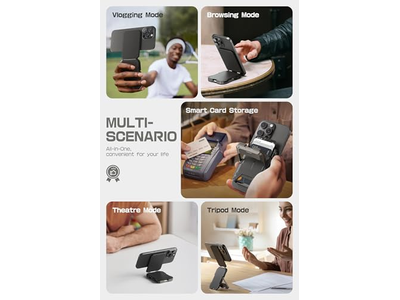 Cartera magnética con soporte para 5 tarjetas con bloqueo RFID, color negro