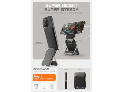 Cartera magnética con soporte para 5 tarjetas con bloqueo RFID, color negro