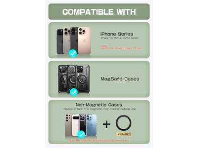 Cartera magnética con soporte para 6 tarjetas Soporte para teléfono con bloqueo RFID