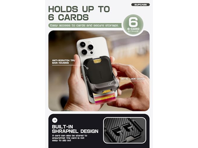 Cartera magnética con soporte para 6 tarjetas Soporte para teléfono con bloqueo RFID