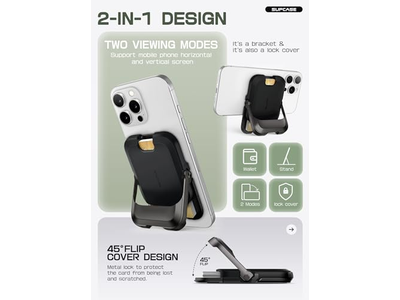 Cartera magnética con soporte para 6 tarjetas Soporte para teléfono con bloqueo RFID