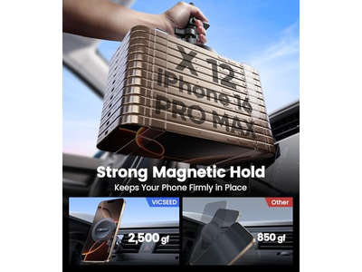 Soporte para teléfono magnético más fuerte negro MagSafe Car Mount