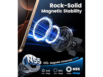 Soporte para teléfono magnético más fuerte negro MagSafe Car Mount