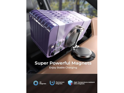 Cargador del soporte del coche de Magsafe, cargador inalámbrico magnético de carga rápido del coche 15W