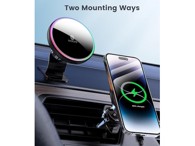 Cargador de coche inalámbrico Magsafe con soporte para coche de 15W