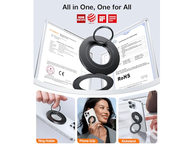 Soporte de anillo de agarre para teléfono MagSafe con soporte compatible con iPhone