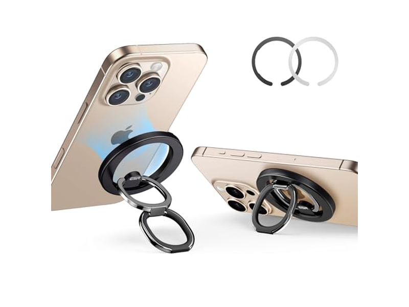 Agarre para teléfono MagSafe con soporte ajustable para teléfonos inteligentes 2 anillos de metal