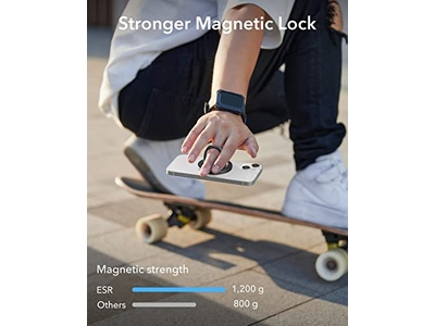 Agarre para teléfono MagSafe con soporte ajustable para teléfonos inteligentes 2 anillos de metal