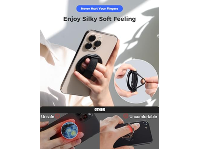 Agarre para teléfono MagSafe con correa para el dedo Soporte para anillo MagSafe extraíble