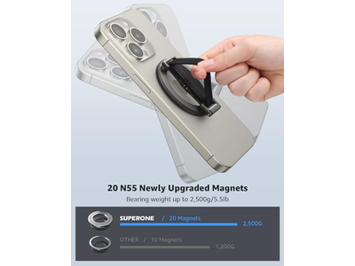 Agarre para teléfono MagSafe con correa para el dedo Soporte para anillo MagSafe extraíble