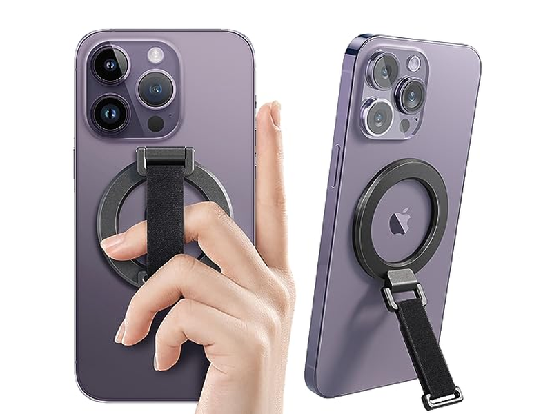 Agarre para teléfono MagSafe con soporte de anillo magnético extraíble y soporte