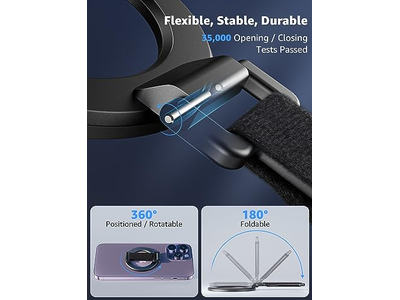 Agarre para teléfono MagSafe con soporte de anillo magnético extraíble y soporte