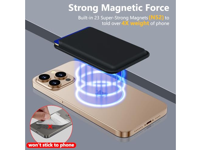 MagSafe Wallet 3 Tarjeteros RFID Bloqueo Cartera Magnética Delgada - B