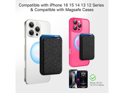 MagSafe Wallet Cheetah Print Pattern Portatarjetas magnético para teléfonos