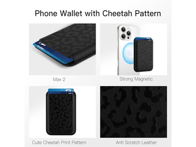MagSafe Wallet Cheetah Print Pattern Portatarjetas magnético para teléfonos
