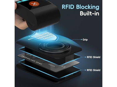 MagSafe Wallet Tarjetero magnético para teléfono Estuche rígido delgado Negro