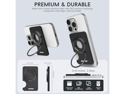 MagSafe Wallet Tarjetero magnético para teléfono Estuche rígido delgado Negro