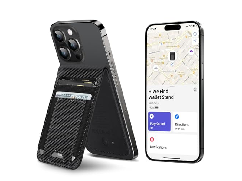 Soporte de billetera MagSafe con bloque RFID para tarjetero Find My Anti-Lost 9