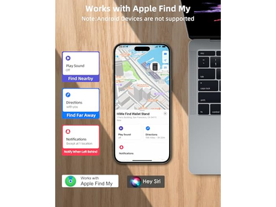 Soporte de billetera MagSafe con bloque RFID para tarjetero Find My Anti-Lost 9