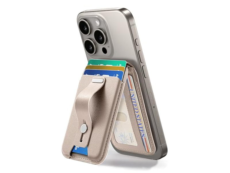 Cartera MagSafe con 5 tarjeteros, soporte ajustable, bloqueo RFID