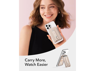 Cartera MagSafe con 5 tarjeteros, soporte ajustable, bloqueo RFID