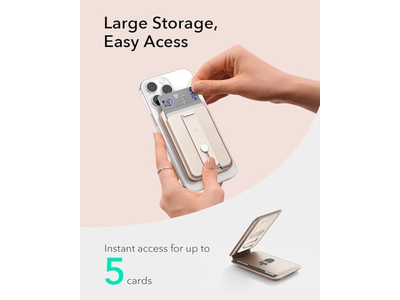 Cartera MagSafe con 5 tarjeteros, soporte ajustable, bloqueo RFID