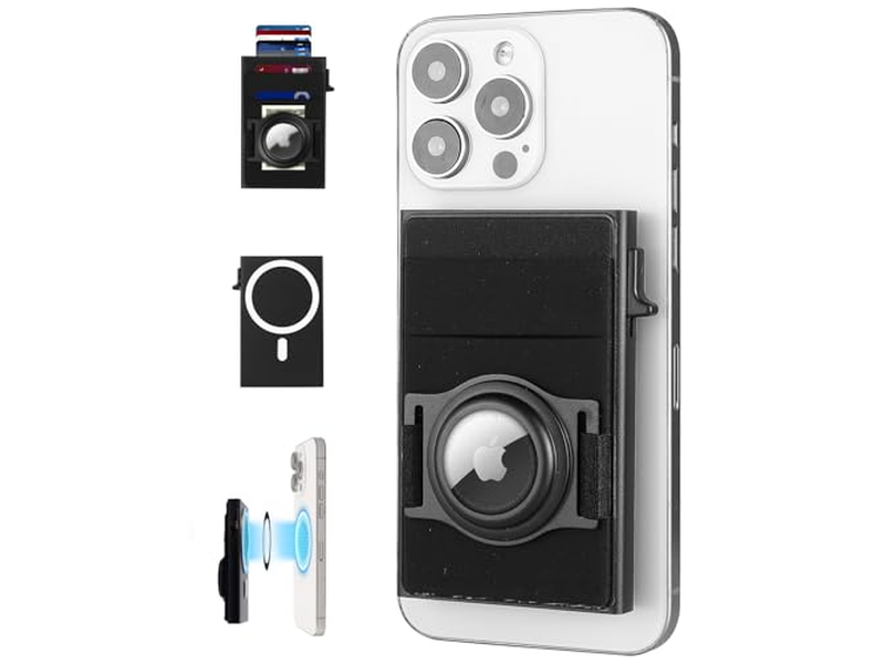 Cartera MagSafe con soporte AirTag Tarjetero delgado con Elasti