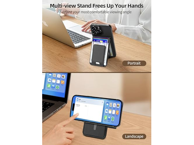 Cartera MagSafe con clip para billetes funciona con el tarjetero Find My 8 Bla