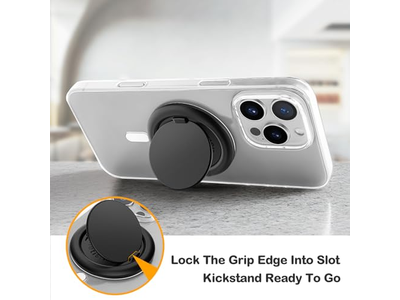 Agarre de teléfono para soporte magnético MagSafe One Finger Pop and Snap negro